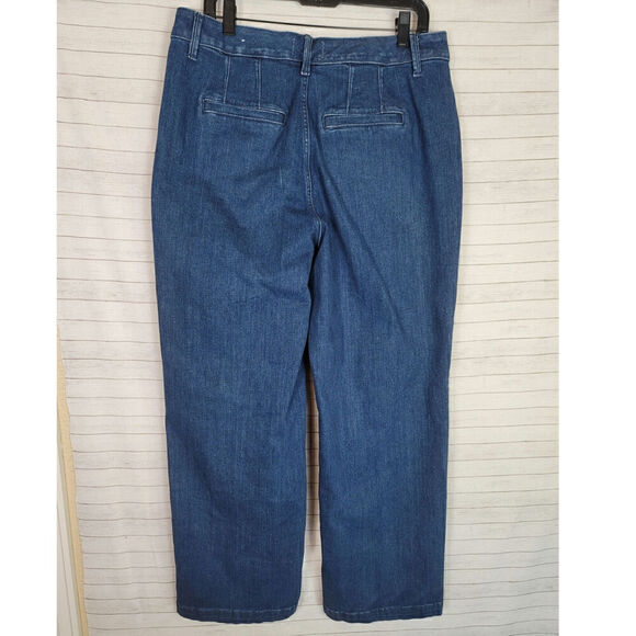 LANE BRYANT WIDE LEG FRONT SEAM TROUSER JEAN, SZ 14 - Picture 8 of 14